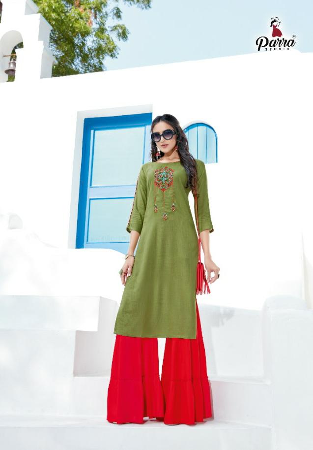Parra Studio Present Lovely Kurtis With Sarara Catalogue