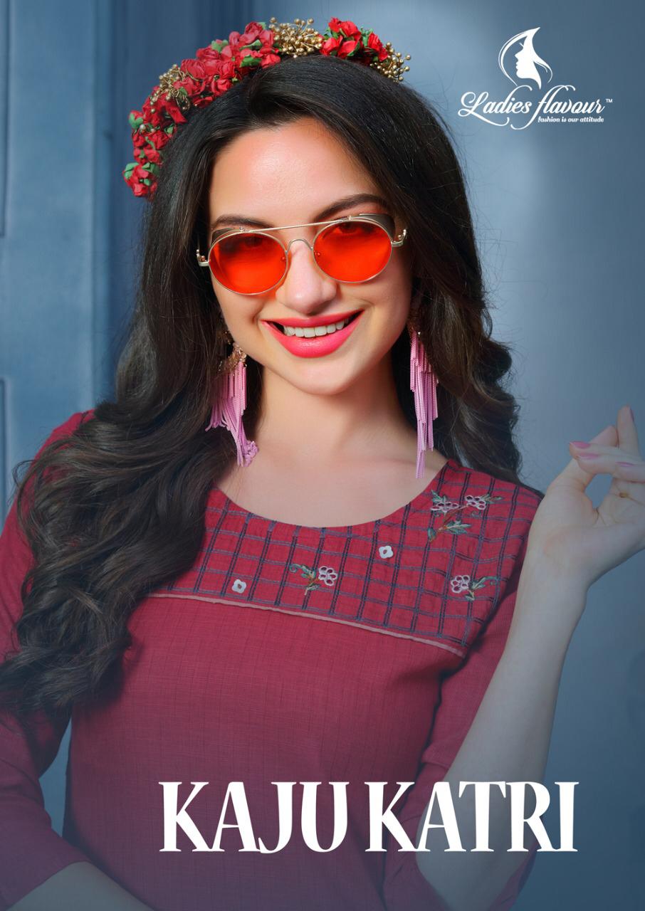 Ladies Flovour Present  Kajukatri Heavy Rayon Casual Wear Kurti Collection