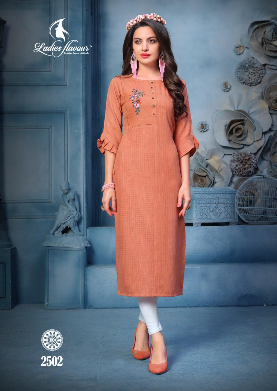Ladies Flovour Present  Kajukatri Heavy Rayon Casual Wear Kurti Collection