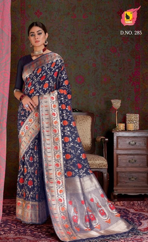 Ashika  Present   Meenakari  Silk  Sarees Catlogue