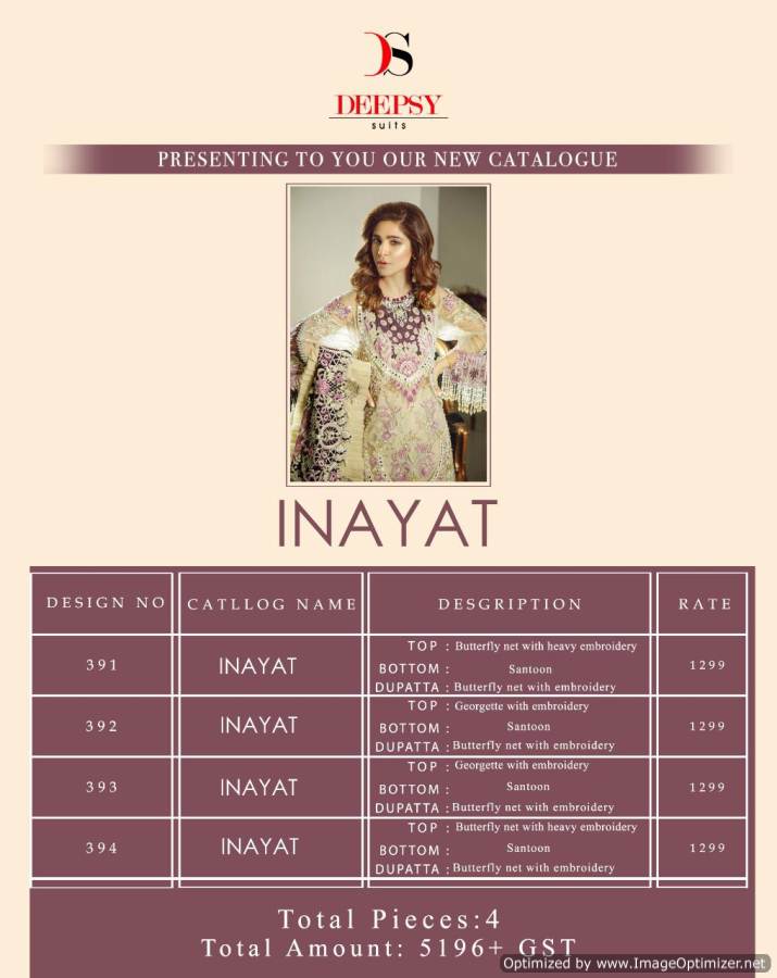 Deepsy Present Inayat Pakistani Salwar Suits Collection.