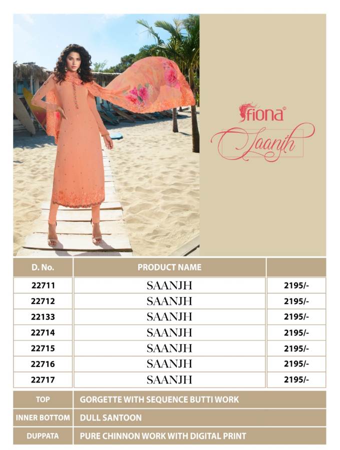 Fiona Present Saanjh Designer Dress Material