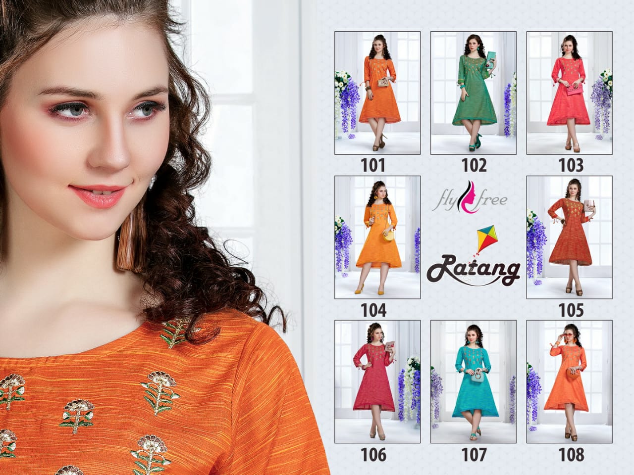 Fly Free Present Patang Handloom Cotton Kurti Collection