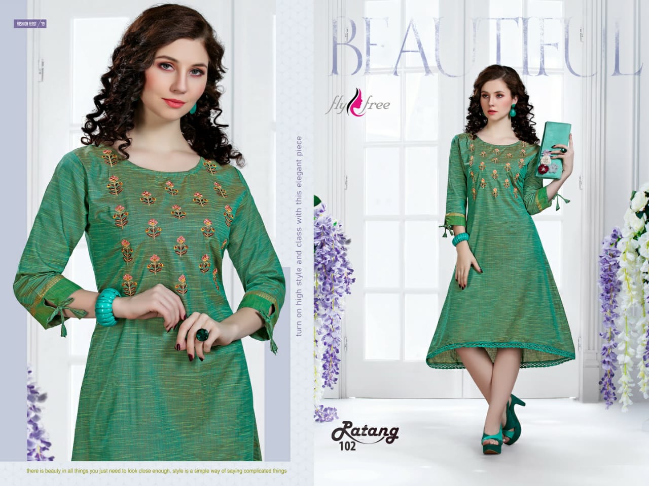 Fly Free Present Patang Handloom Cotton Kurti Collection