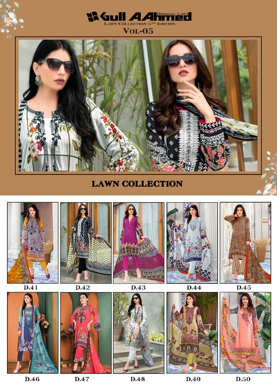 Gul Ahmed Vol 5 Printed Salwar Suits Collection.