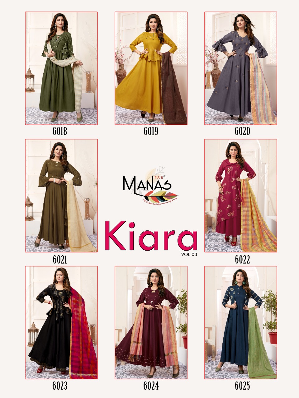 Manas Present Kiara Vol 3 Long Kurtis With Dupatta Catalogue