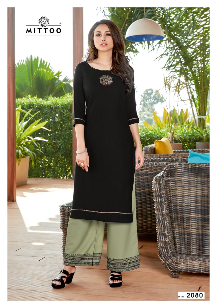 Mittoo Present Panghat Vol 12 Kurtis With Plazzo Catalogue