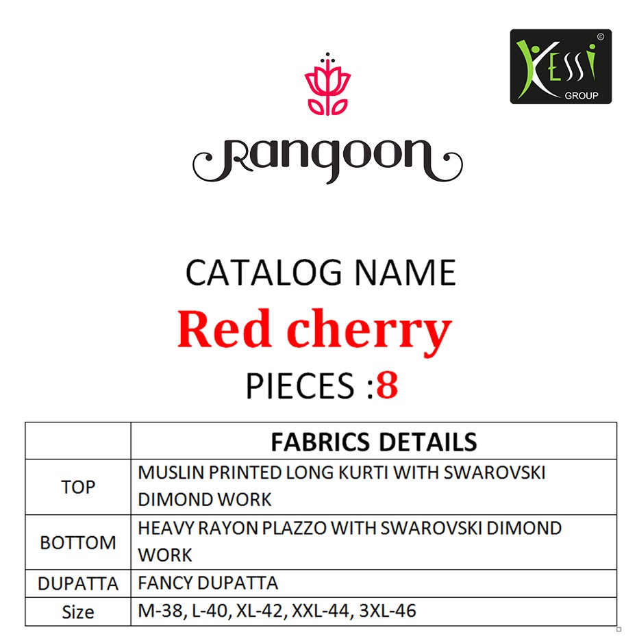 Rangoon Present Red Cherry Dress Material Catalogue