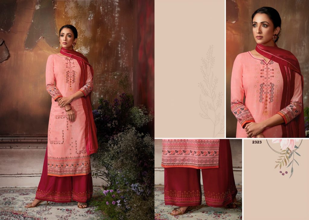 Rangoon Present Red Cherry Dress Material Catalogue