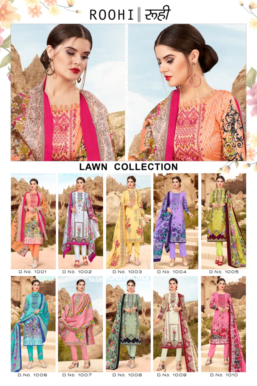 Roohi Lawn Collection Dress Material Collection.