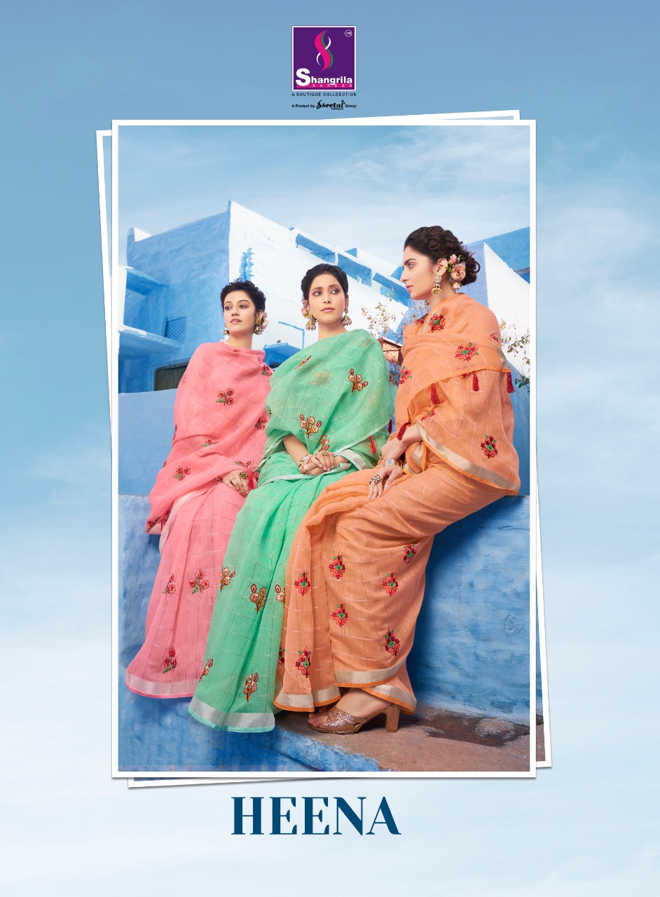 Shangrila Present Heena Sarees  Catalogue