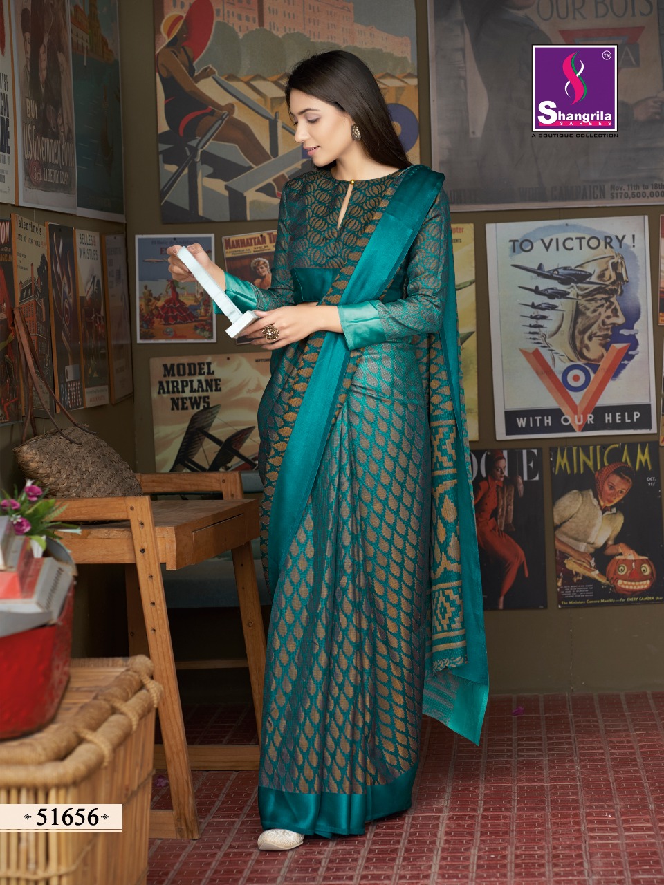 Shangrila Present Royal Brasso Vol 3 Sarees Catalogue