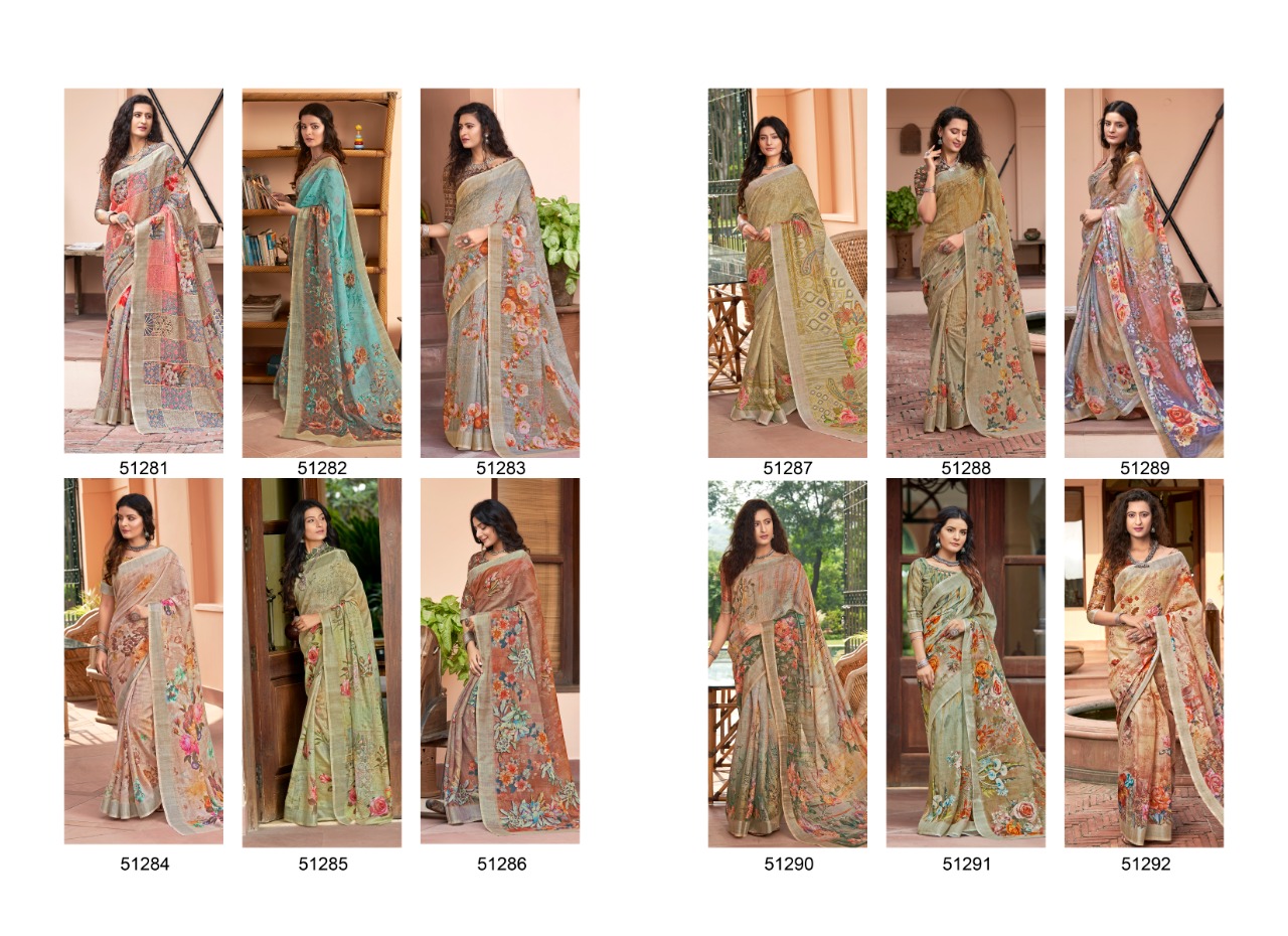 Shangrilla Present Digital Linen Vol 3 Sarees Catalogue
