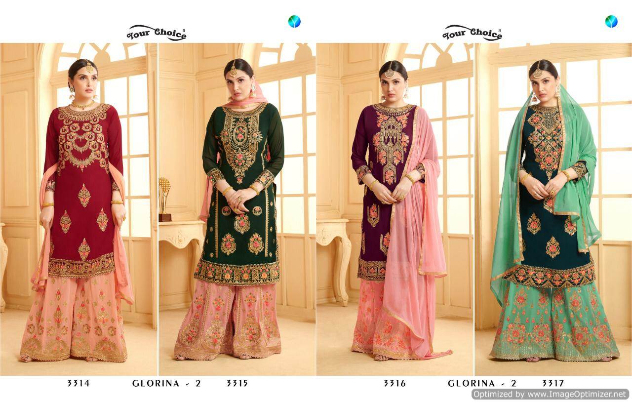 Y.c Present Glorina Vol 2 Faux Georgette Salwar Suits Collection
