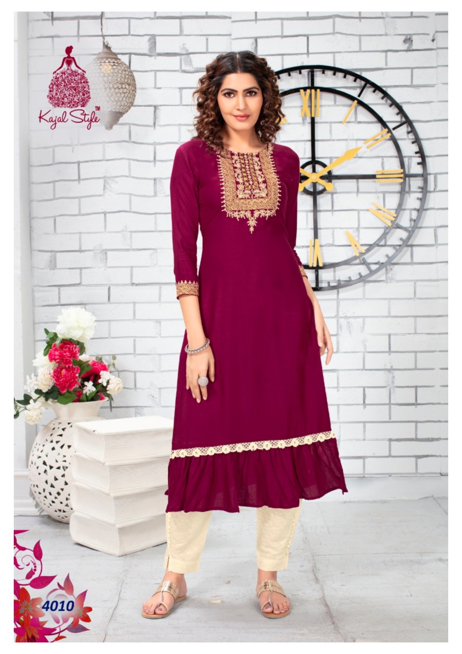 Kajal Style Present Fashion Label Vol 4 Kurtis Catalogue