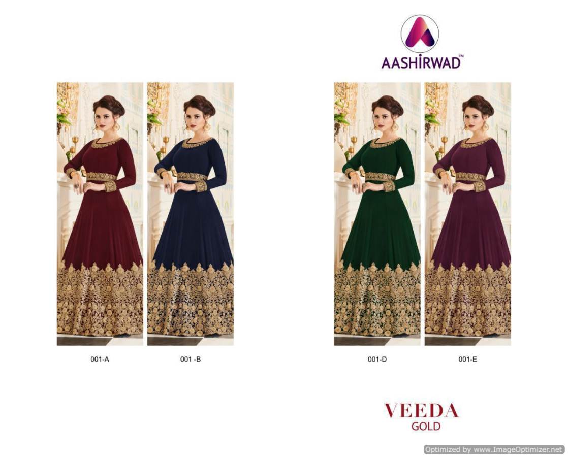 Aashirwad Present Veeda Gold Salwar Suits Collection.