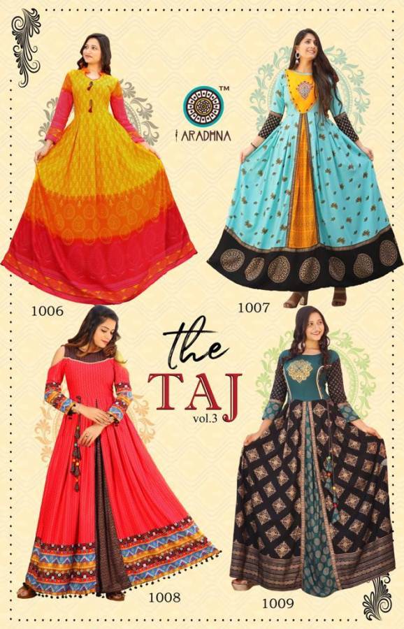 Aradhna Present Taj Vol 3 Long Kurti Collection