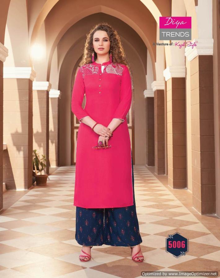 Diya Biba's 11 Beautiful Rayon Kurti With Plazzo : Textilecatalog