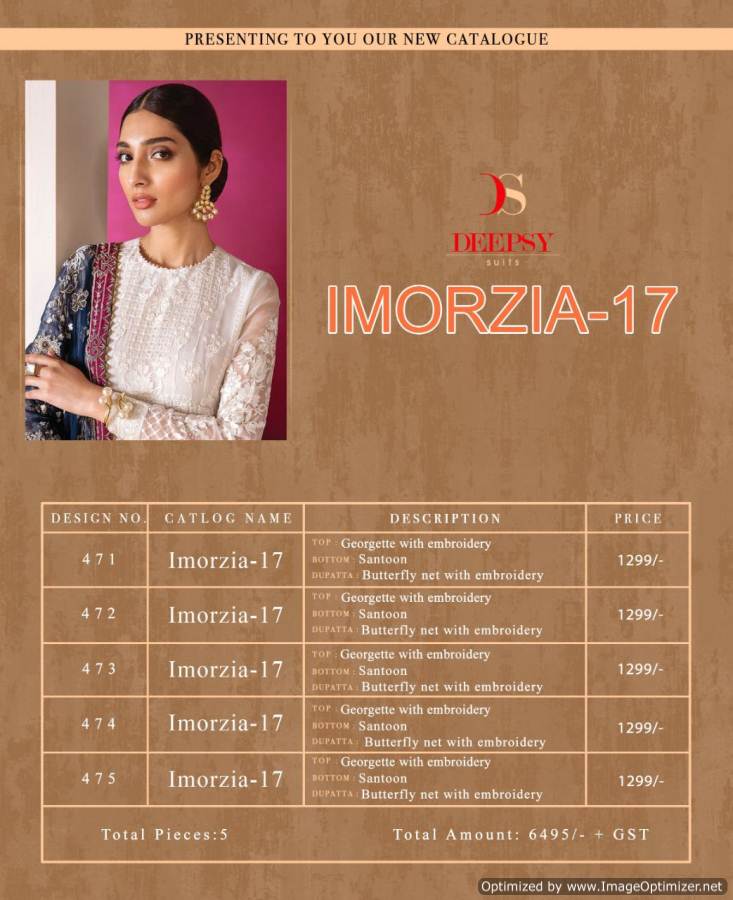 Deepsy Present Imorzia Vol 17 Pakistani Salwar Suits