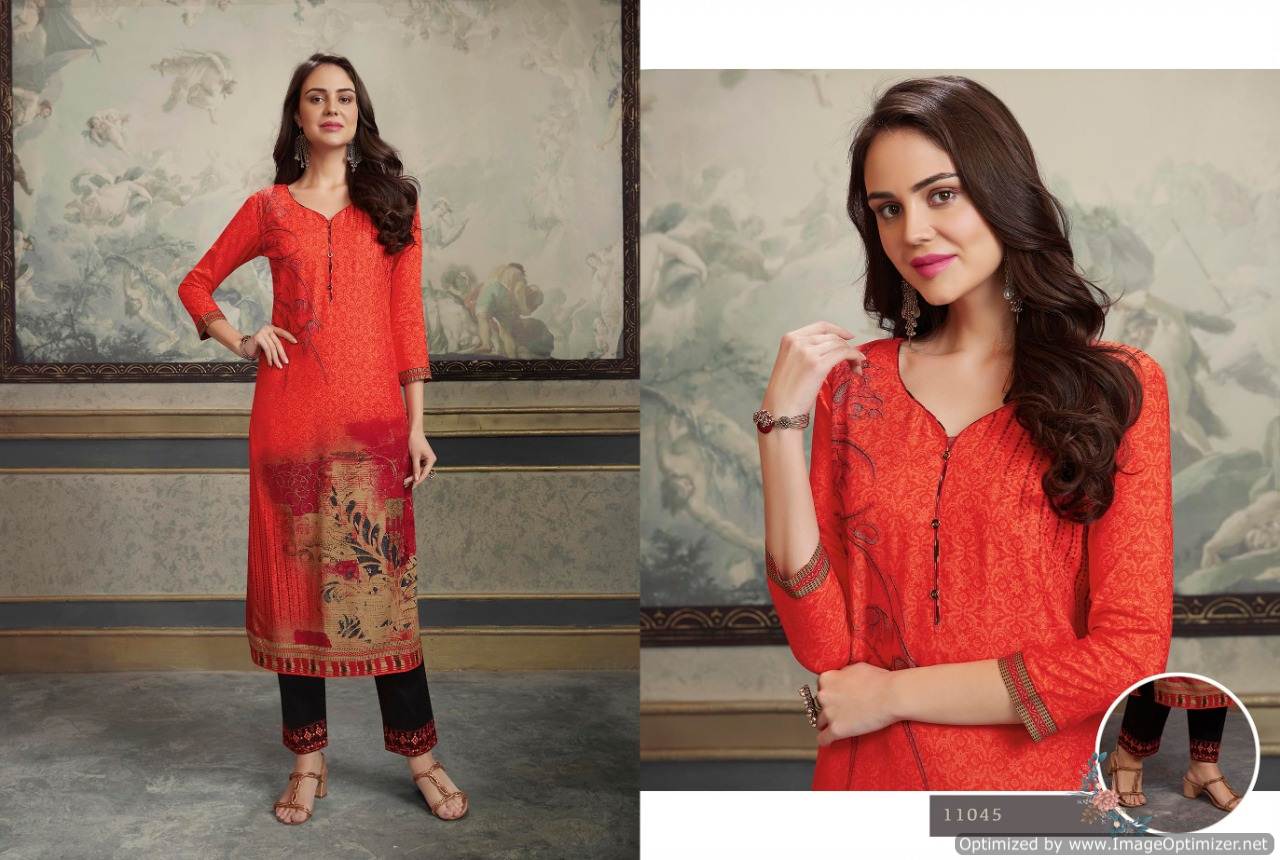 Kalaroop Present Lotus Look Kurti With Pant Collection.