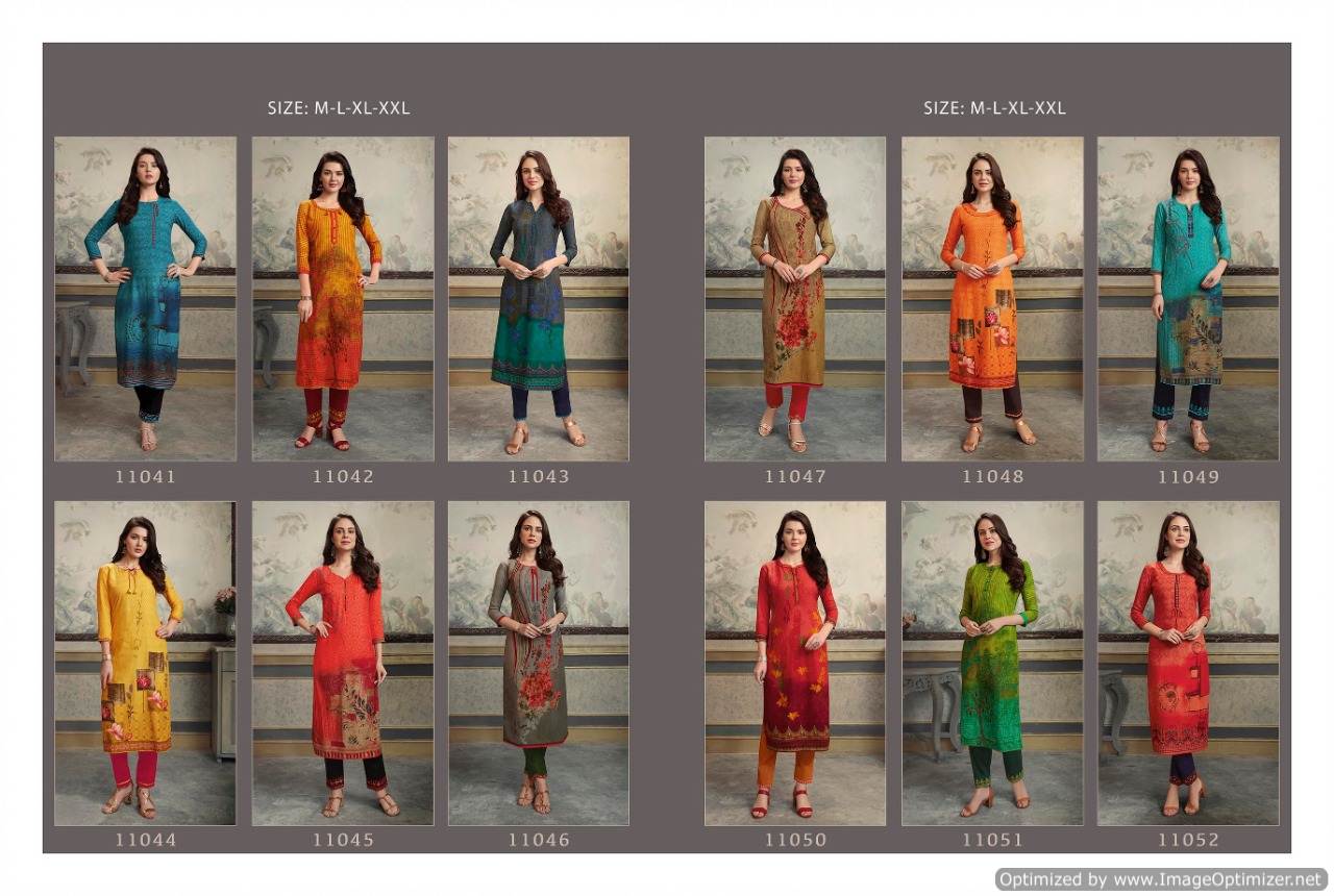 Kalaroop Present Lotus Look Kurti With Pant Collection.