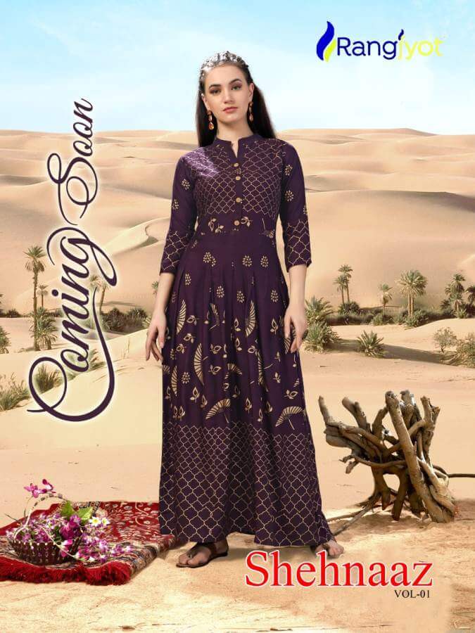 Rangjyoti Present Shehnaaz Vol 1 Gown Style Long Kurtis Collection