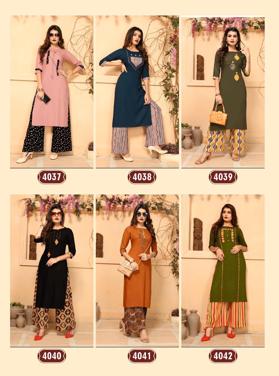 Rijiya Trends Present Plazzo Queen Vol 7 Kurtis Catalogue