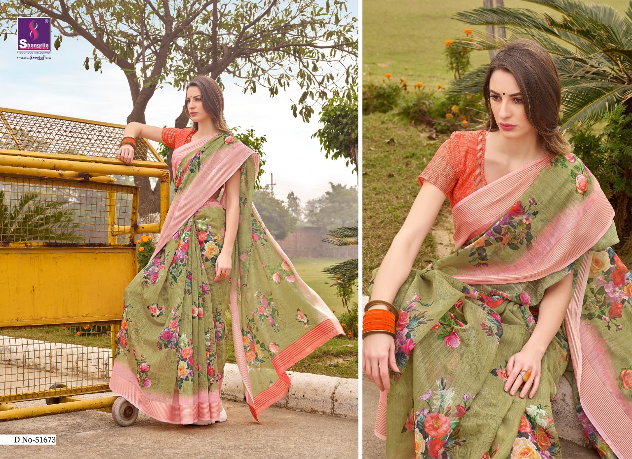 Shangrila Present Jaipuri Linen Vol 3 Sarees Catalogue