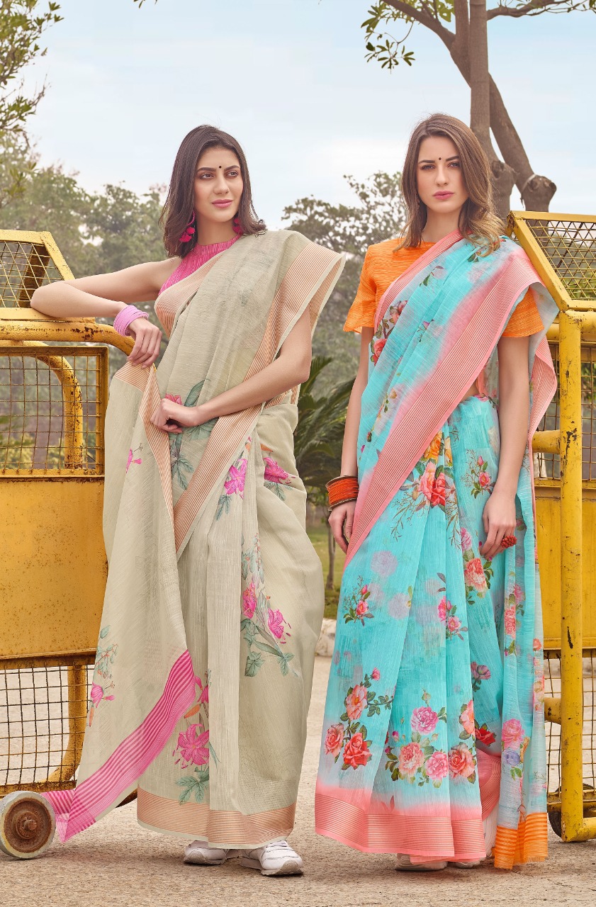 Shangrila Present Jaipuri Linen Vol 3 Sarees Catalogue