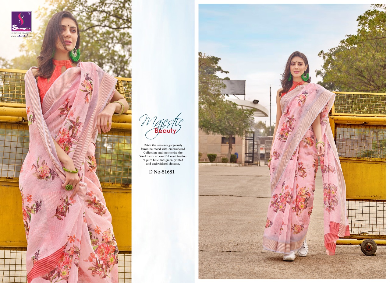 Shangrila Present Jaipuri Linen Vol 3 Sarees Catalogue
