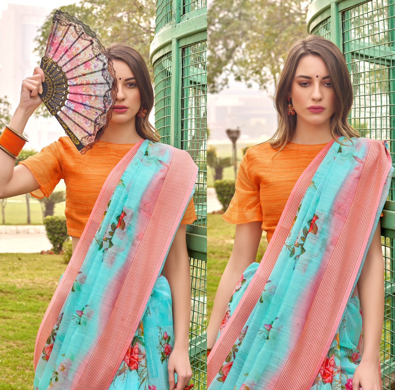 Shangrila Present Jaipuri Linen Vol 3 Sarees Catalogue