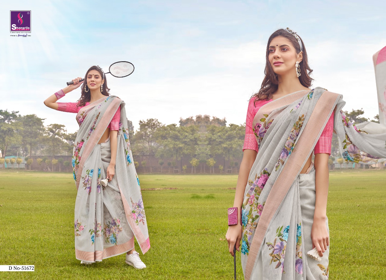 Shangrila Present Jaipuri Linen Vol 3 Sarees Catalogue