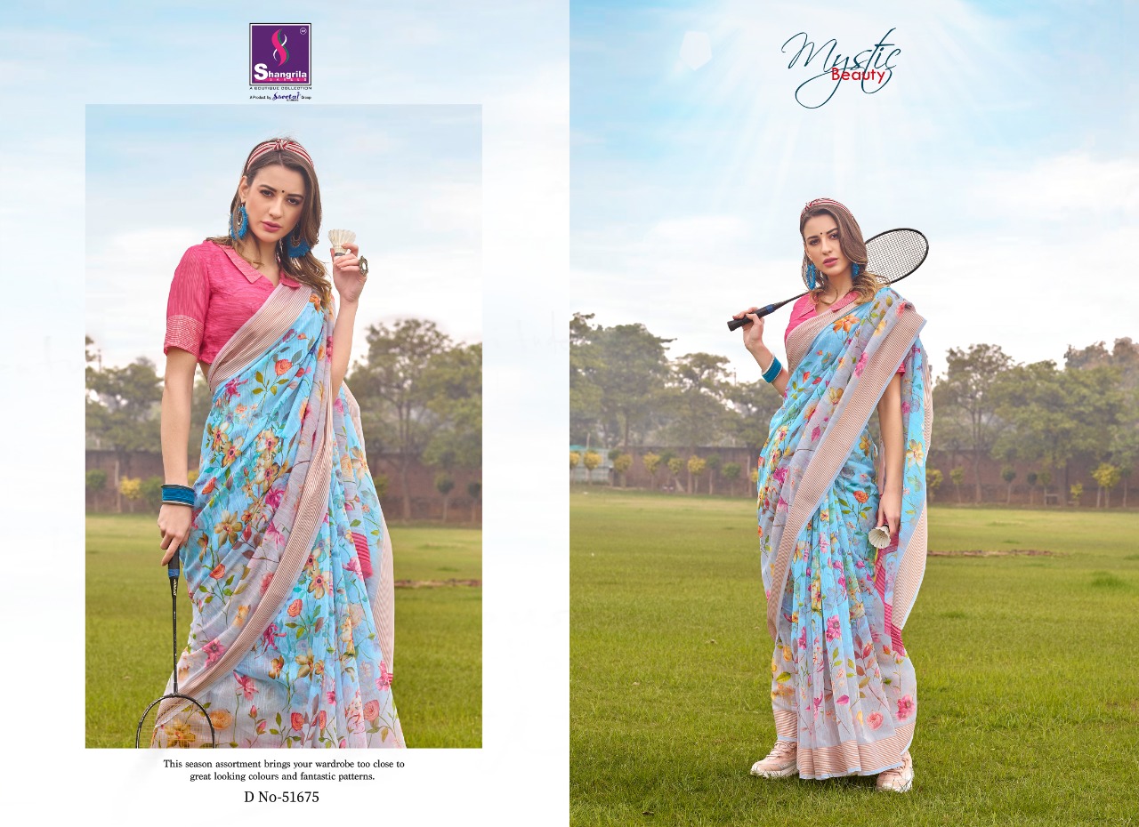 Shangrila Present Jaipuri Linen Vol 3 Sarees Catalogue