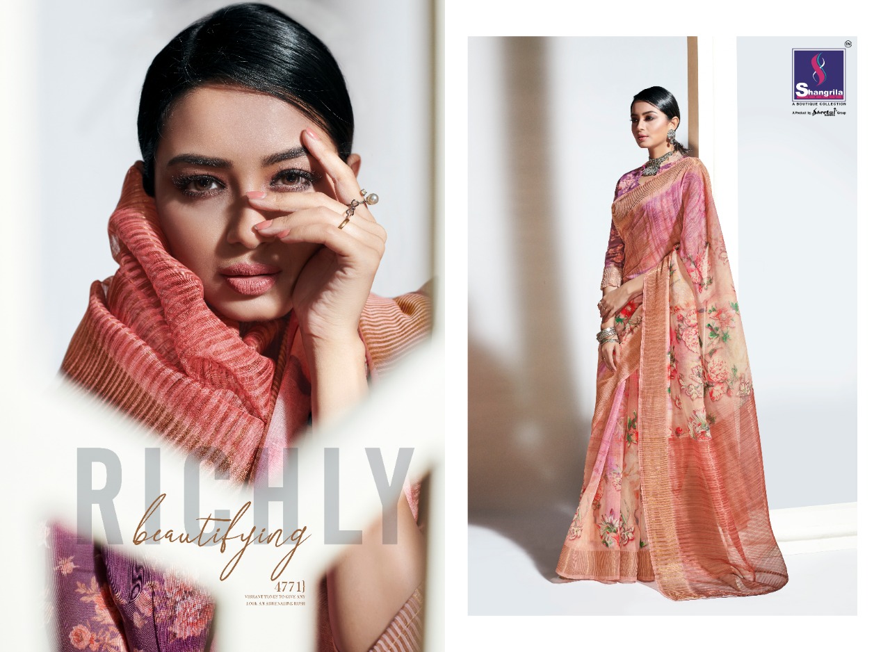 Shangrila Present Priyanshi Digital Sarees Catalogue