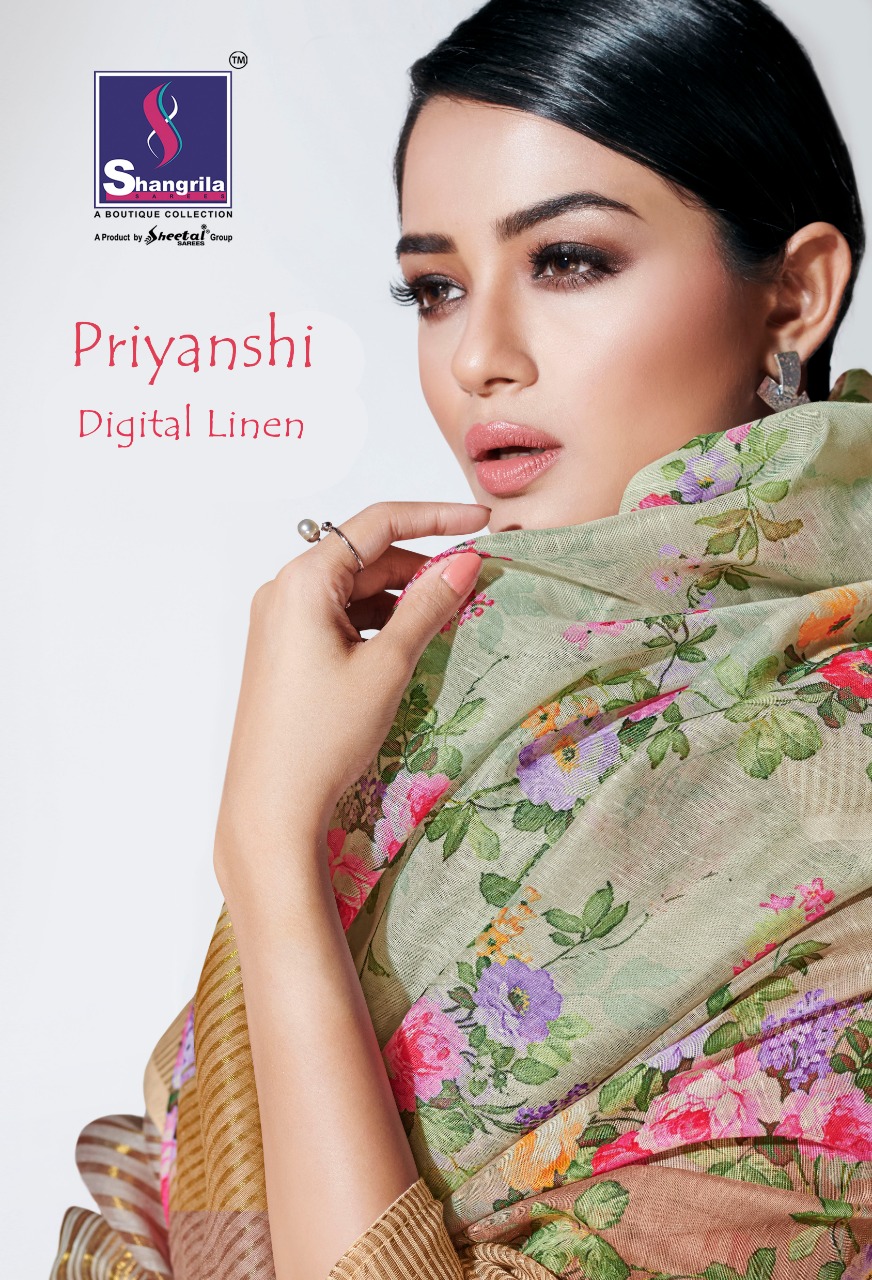 Shangrila Present Priyanshi Digital Sarees Catalogue