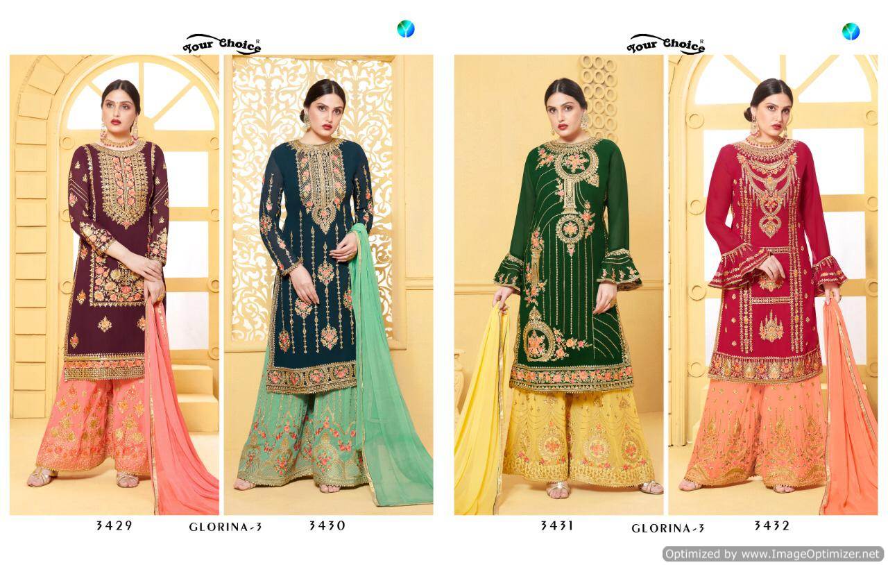 Y.c Present Glorina Vol 3 Salwar Suits Collection
