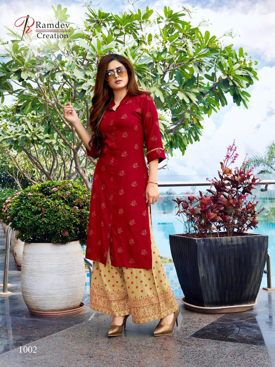 Ramdev Creation Present Shree  Catlog Kurti With Plazzo