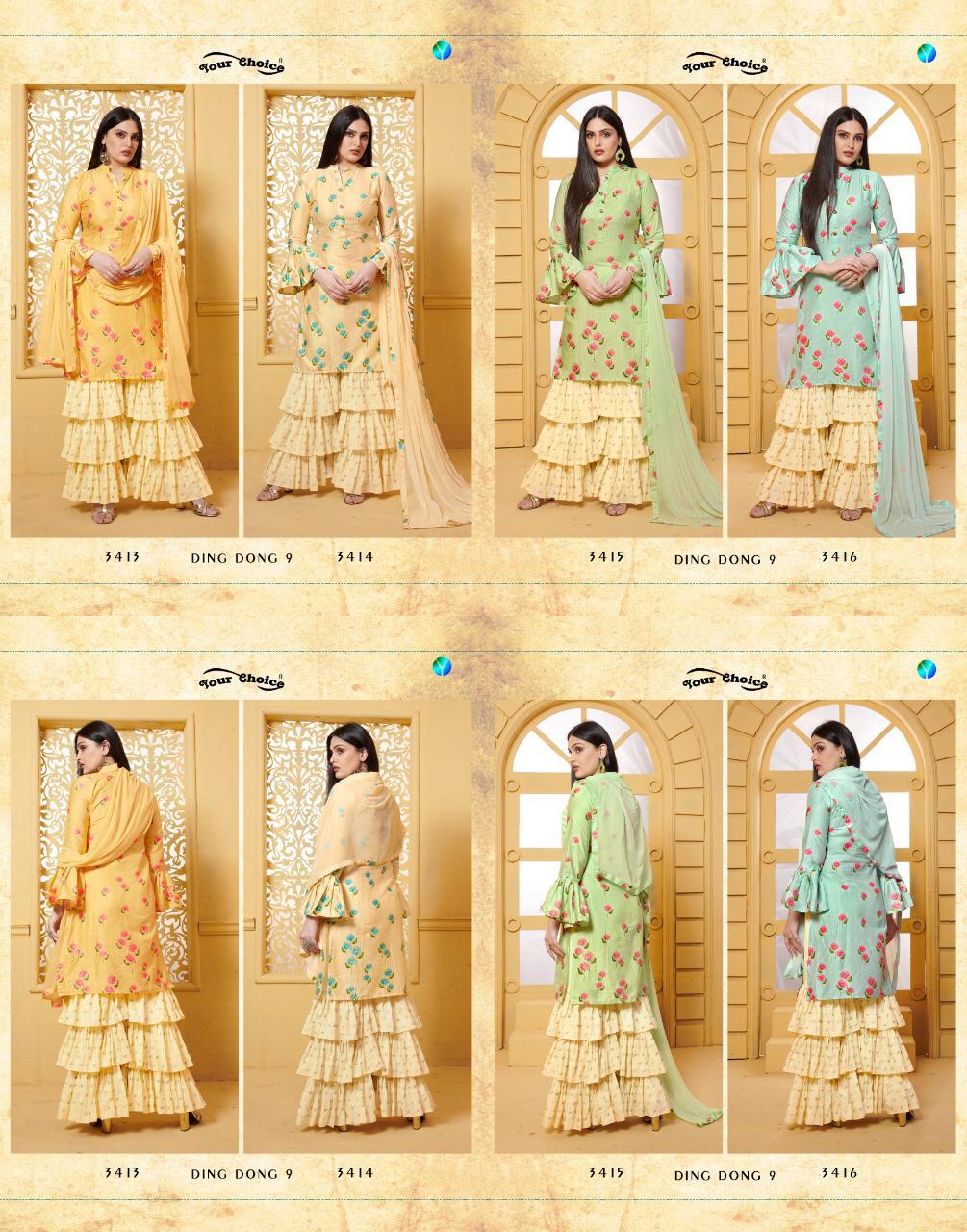 Your Choice  Present Ding Dong Vol9  Digital Printed Dress Material