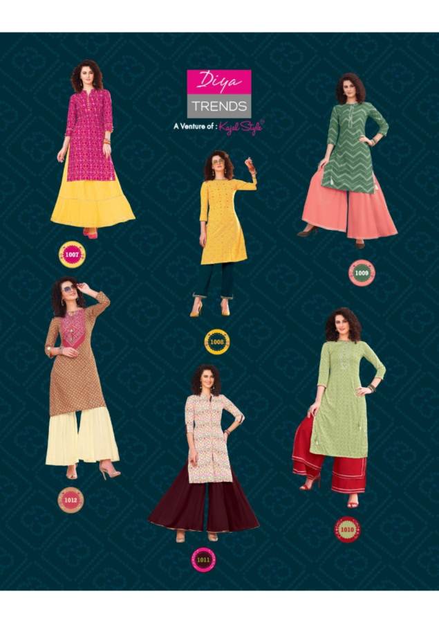 Diya Trends Present Bandhej 1 Kurti With Bottom