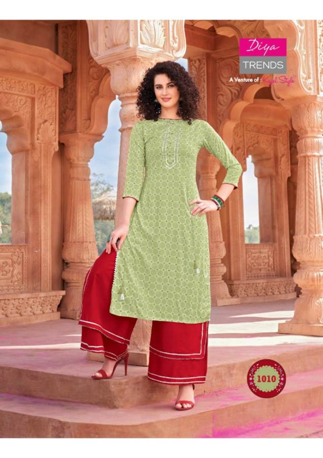 Diya Trends Present Bandhej 1 Kurti With Bottom