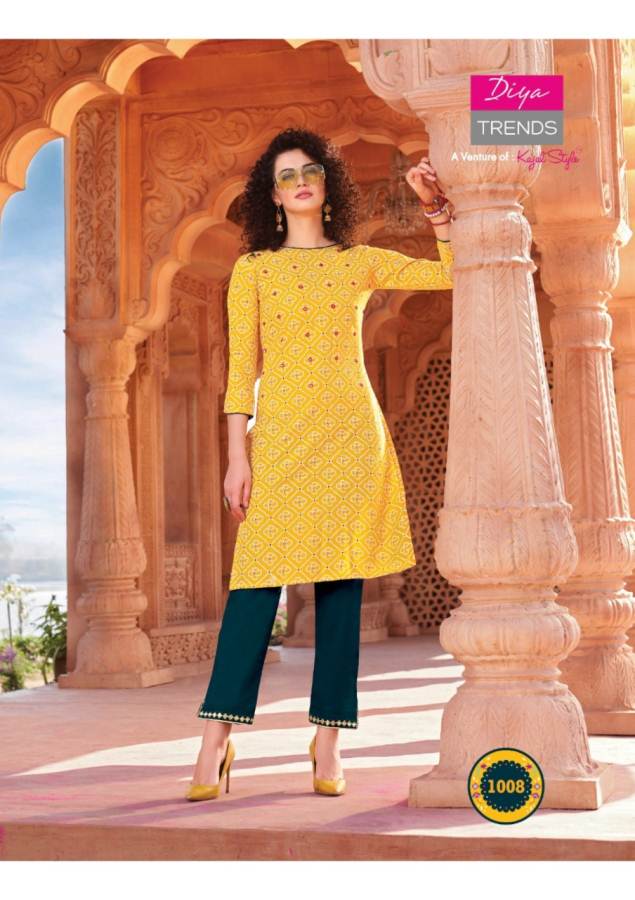 Diya Trends Present Bandhej 1 Kurti With Bottom