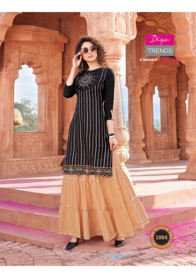 Diya Trends Present Bandhej 1 Kurti With Bottom