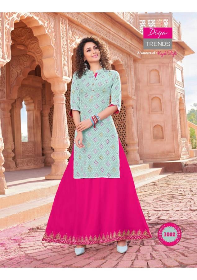 Diya Trends Present Bandhej 1 Kurti With Bottom