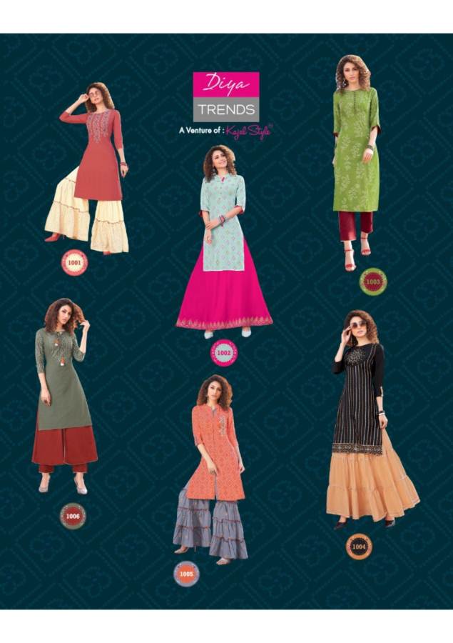 Diya Trends Present Bandhej 1 Kurti With Bottom