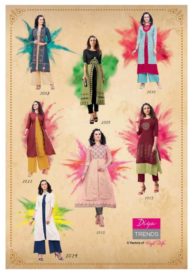 Diya Trends Present Scarlett Vol 1 Kurti With Shrug Collection
