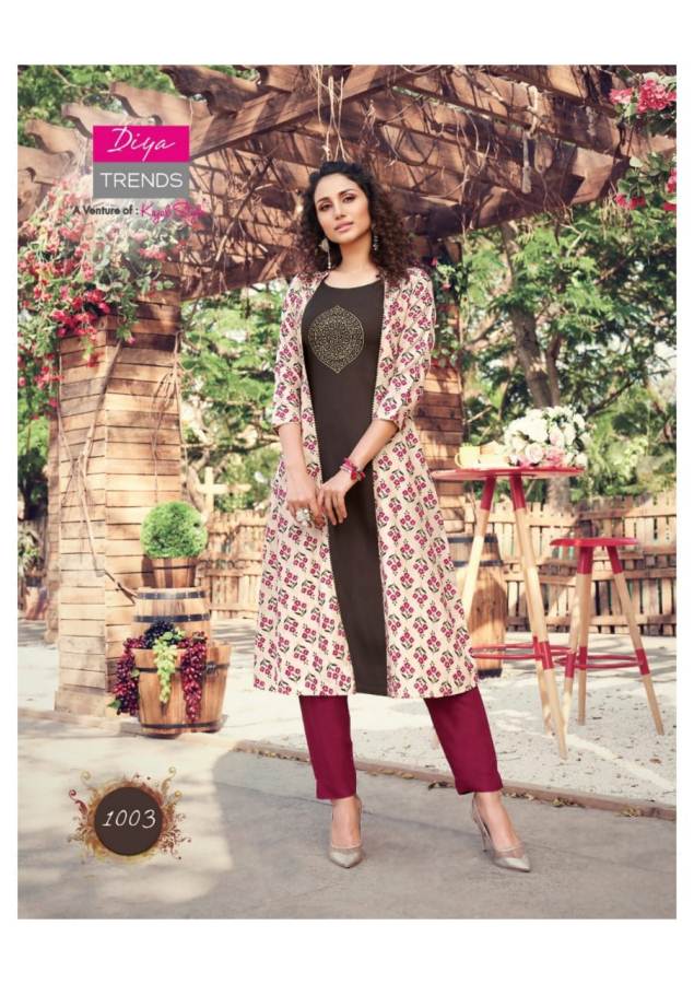 Diya Trends Present Scarlett Vol 1 Kurti With Shrug Collection
