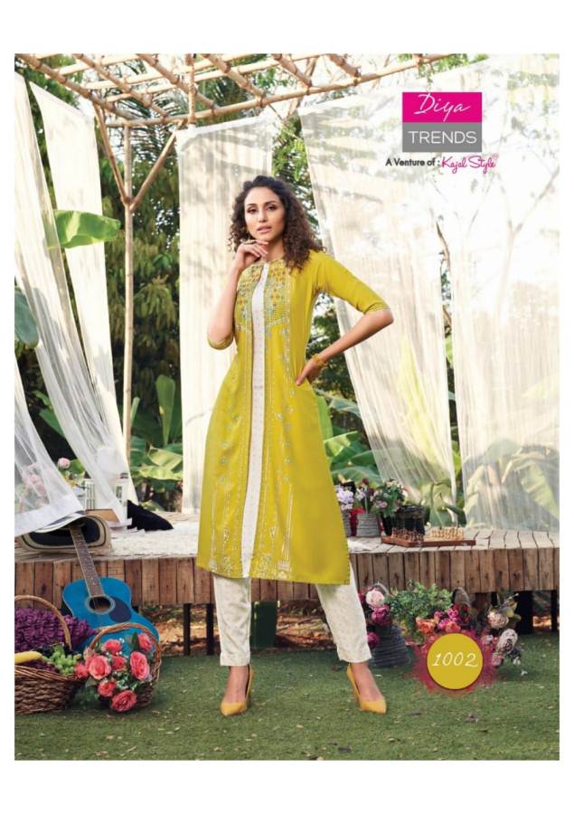 Diya Trends Present Scarlett Vol 1 Kurti With Shrug Collection