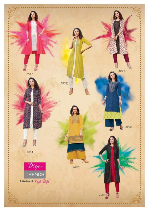 Diya Trends Present Scarlett Vol 1 Kurti With Shrug Collection