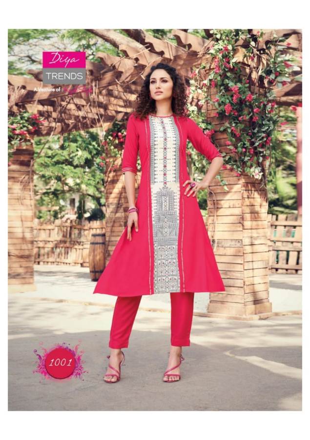 Diya Trends Present Scarlett Vol 1 Kurti With Shrug Collection