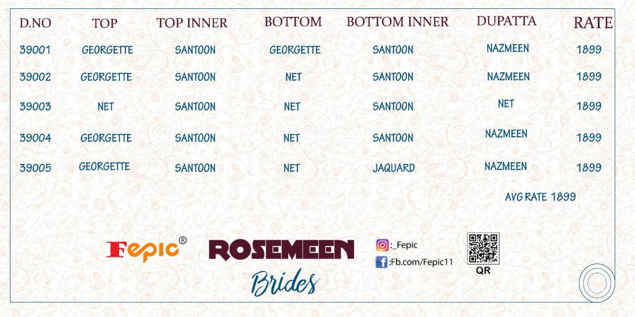 Fepic Present Rosemeen Brides Salwar Suits Collection